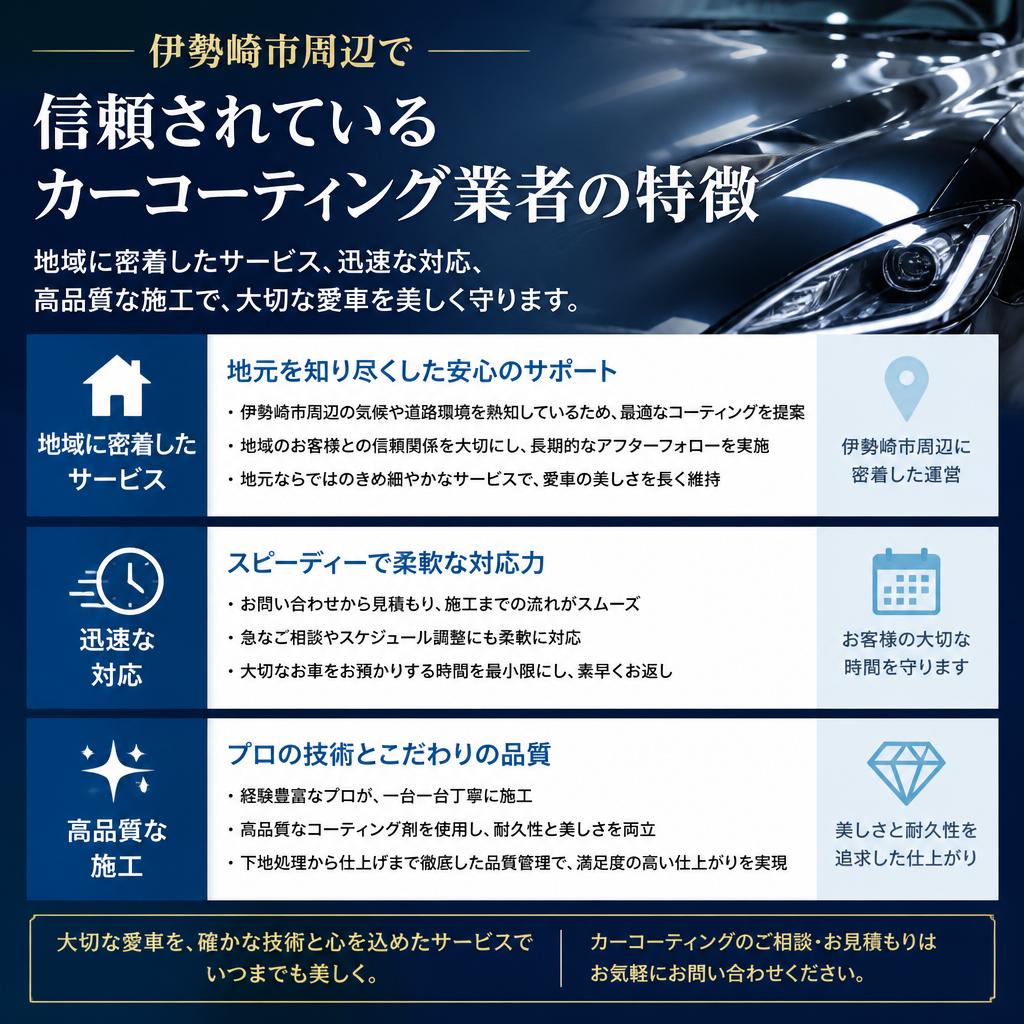 伊勢崎市のカーコーティング業者の特長