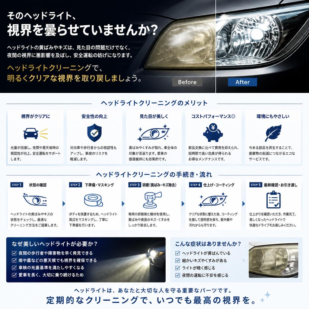 ヘッドライトクリーニングの重要性