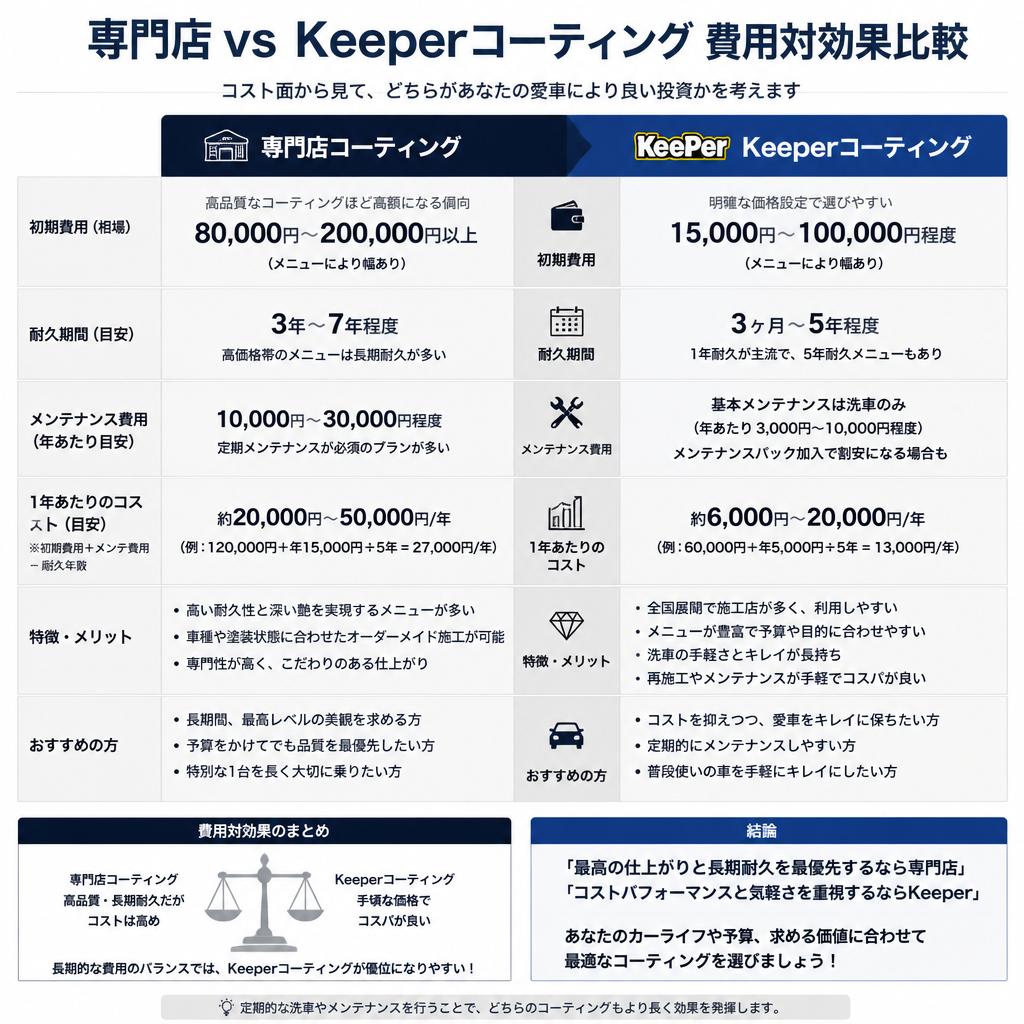 専門店とKeeperの費用対効果