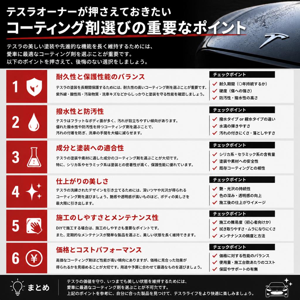 5. コーティング剤選びのポイント