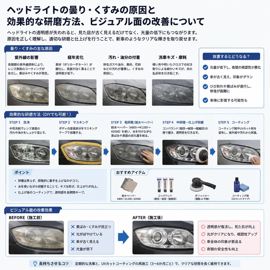 ヘッドライトのくすみ取り