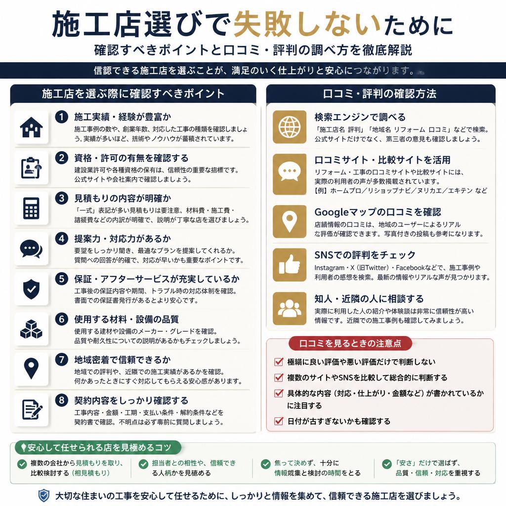4. 施工店を選ぶ際のチェックポイント