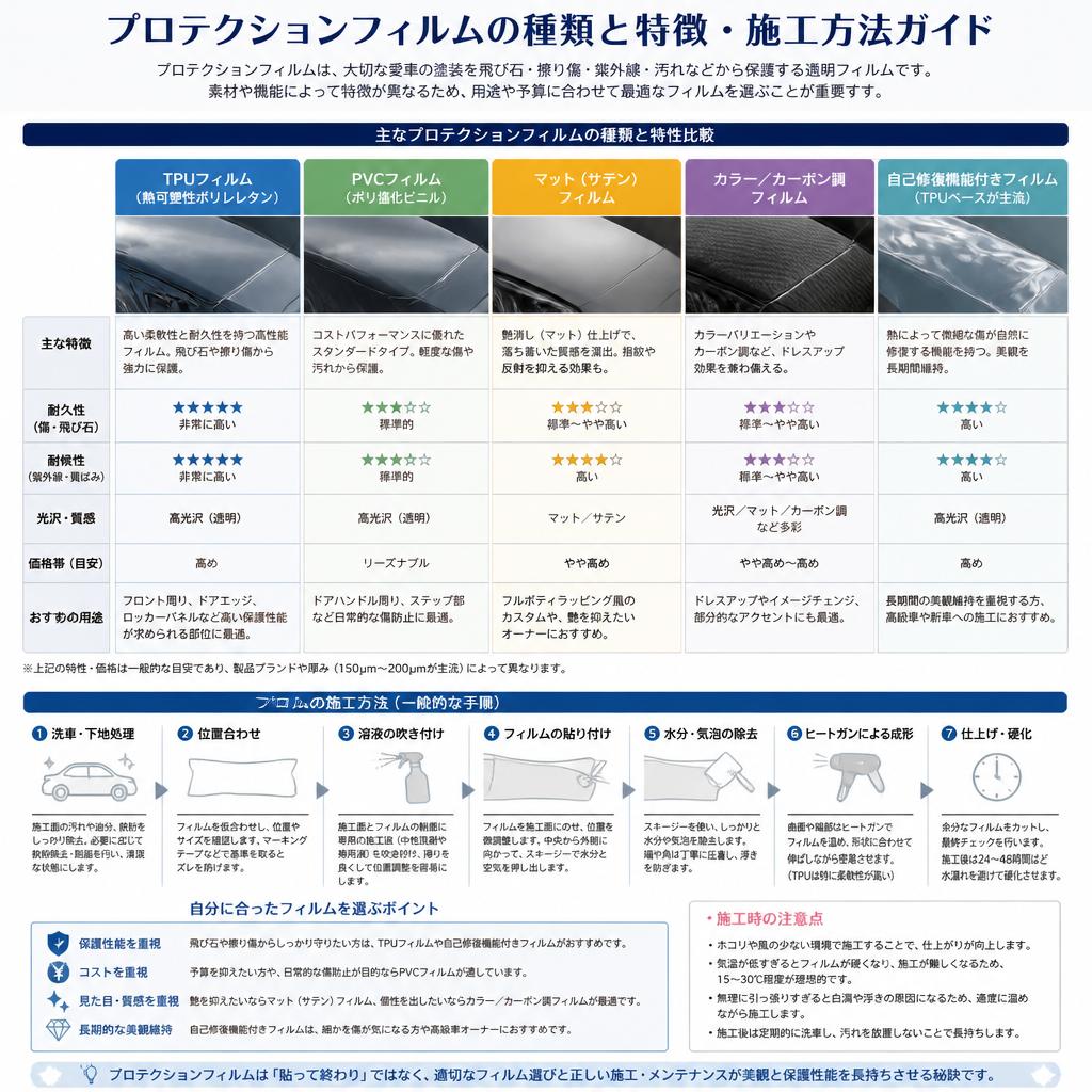プロテクションフィルムの種類