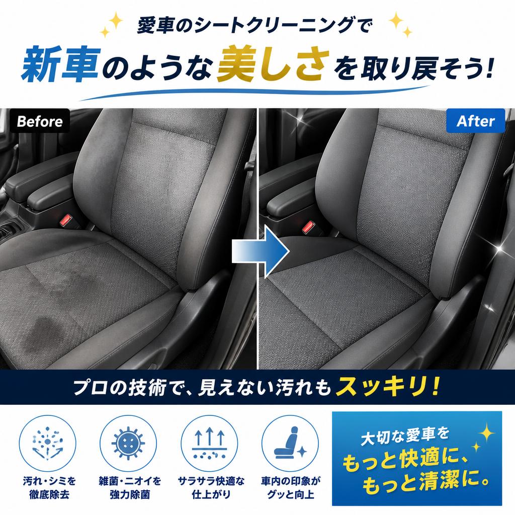 愛車のシートクリーニングで新車のような美しさを取り戻そう！