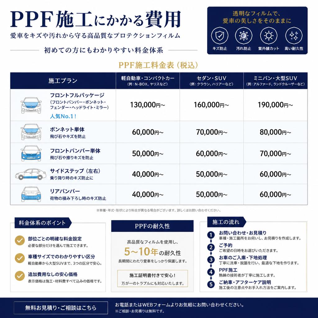 PPF施工費用の目安