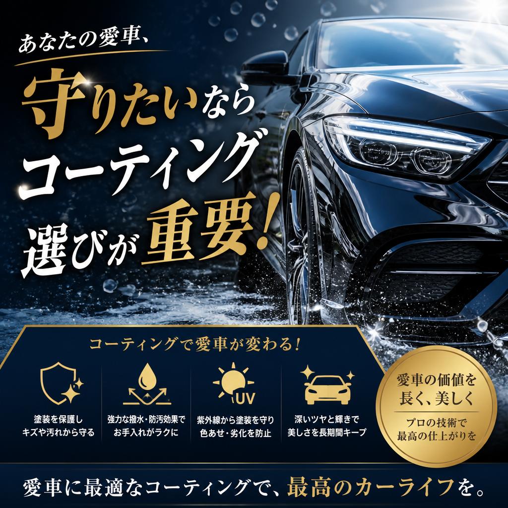 あなたの愛車、守りたいならコーティング選びが重要！