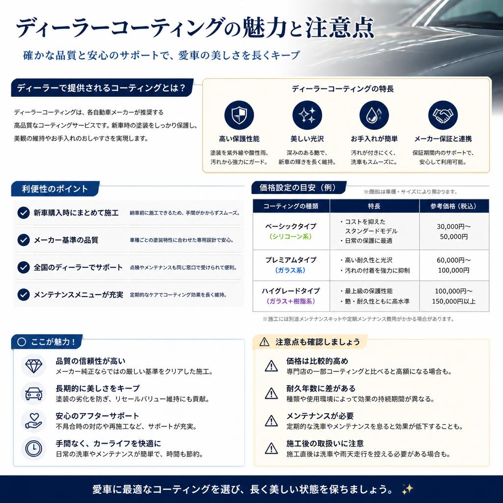 ディーラーコーティング：利点と欠点