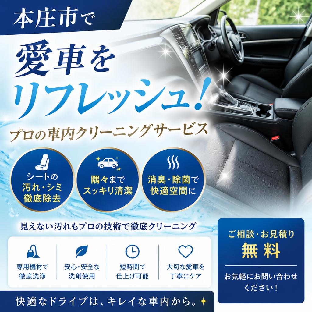 本庄市で愛車をリフレッシュ！プロの車内クリーニングサービス
