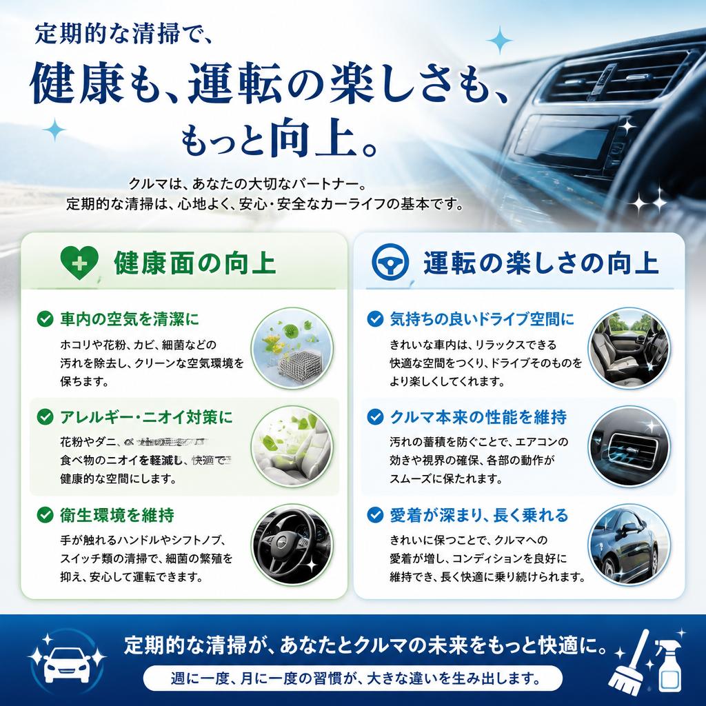 4. 定期的な車内クリーニングの効果