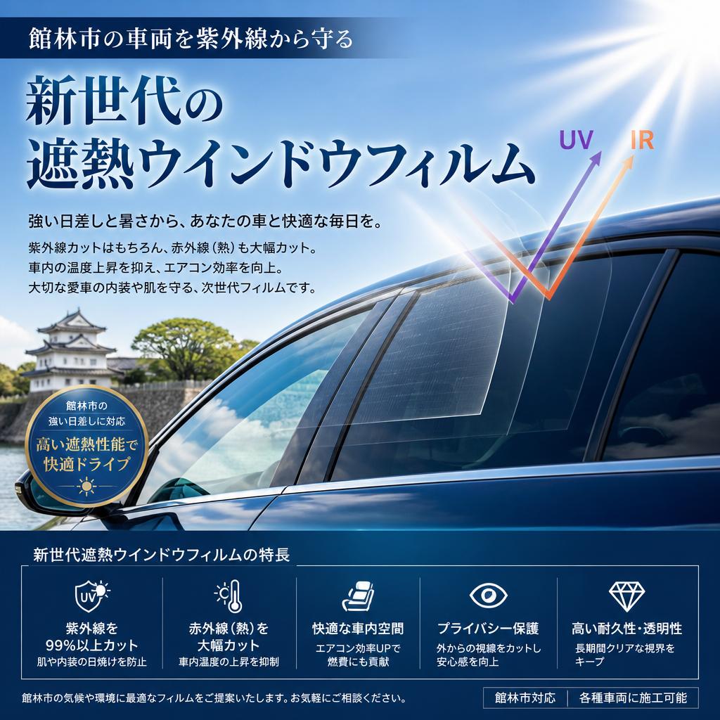 館林市の車両を紫外線から守る、新世代の遮熱ウインドウフィルム