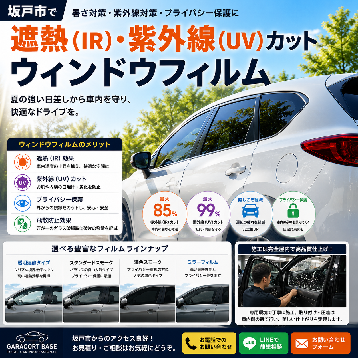 あなたのカーライフを変える！坂戸市の高性能ウインドウフィルムで紫外線をシャットアウト