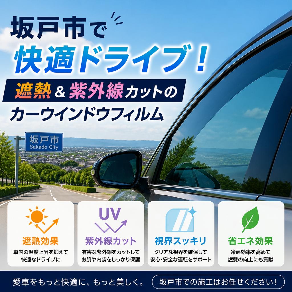 坂戸市で快適ドライブ！遮熱＆紫外線カットのカーウインドウフィルム