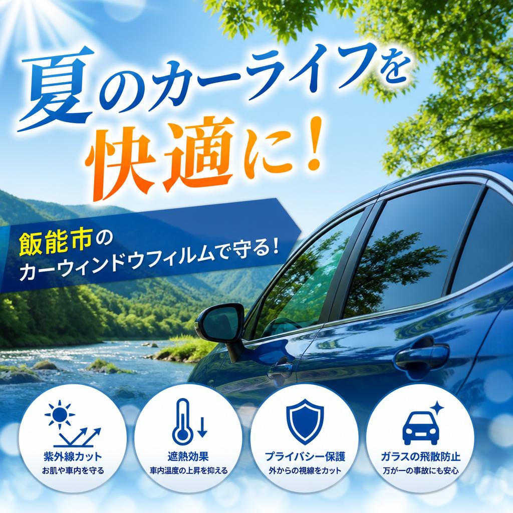 夏のカーライフを快適に！飯能市のカーウィンドウフィルムで守る！