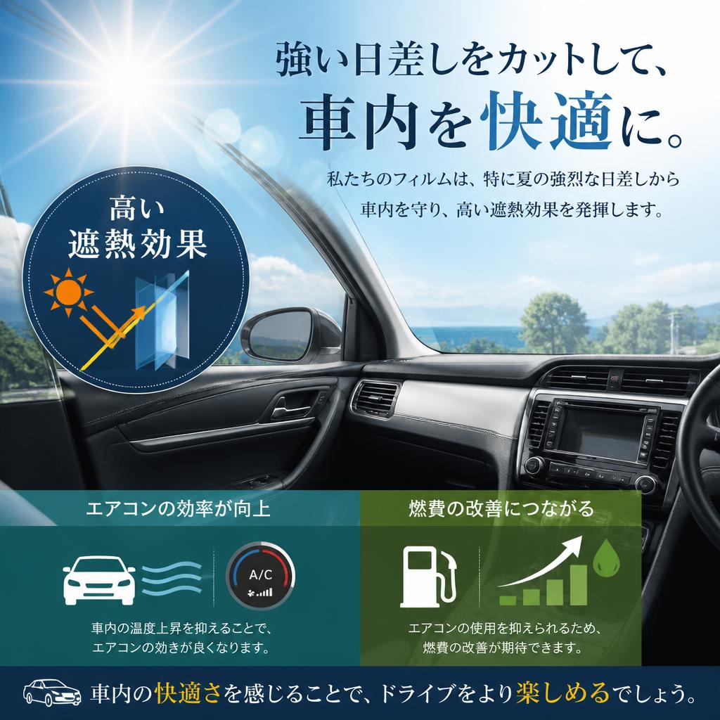 遮熱効果で車内温度を最適化