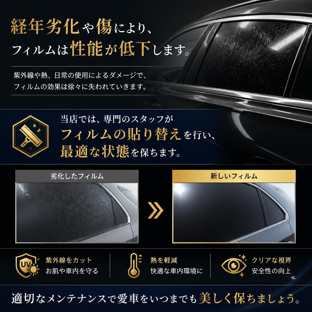 安心のフィルム貼り替えサービス