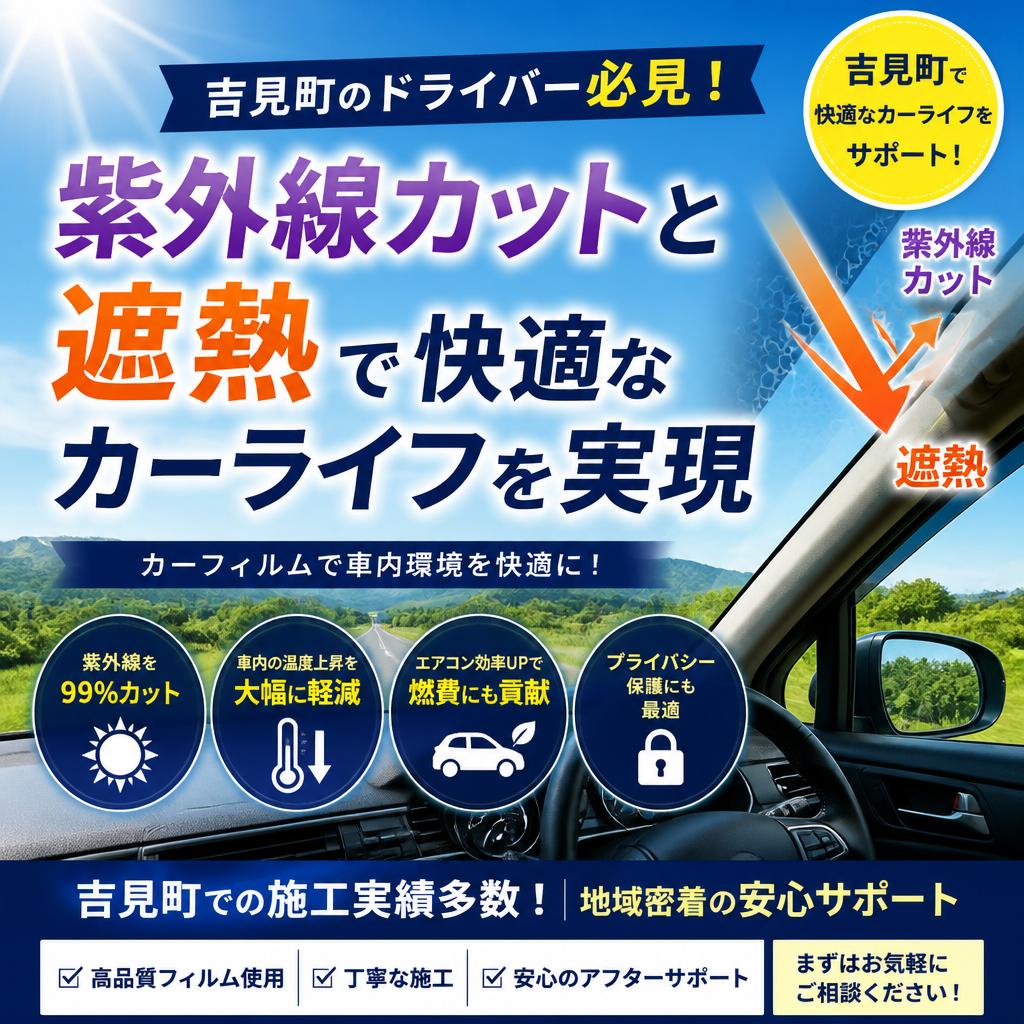 吉見町のドライバー必見！紫外線カットと遮熱で快適なカーライフを実現
