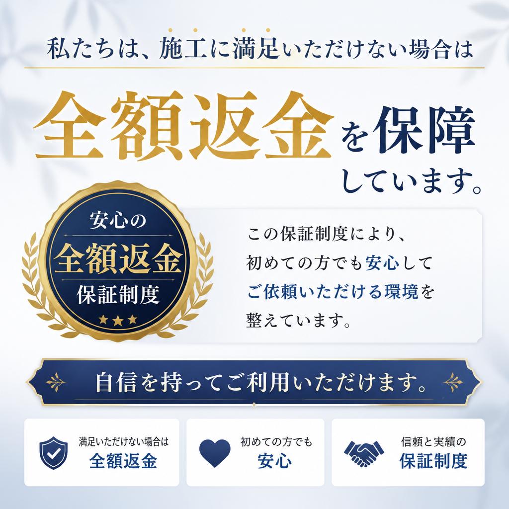 安心の全額返金保証