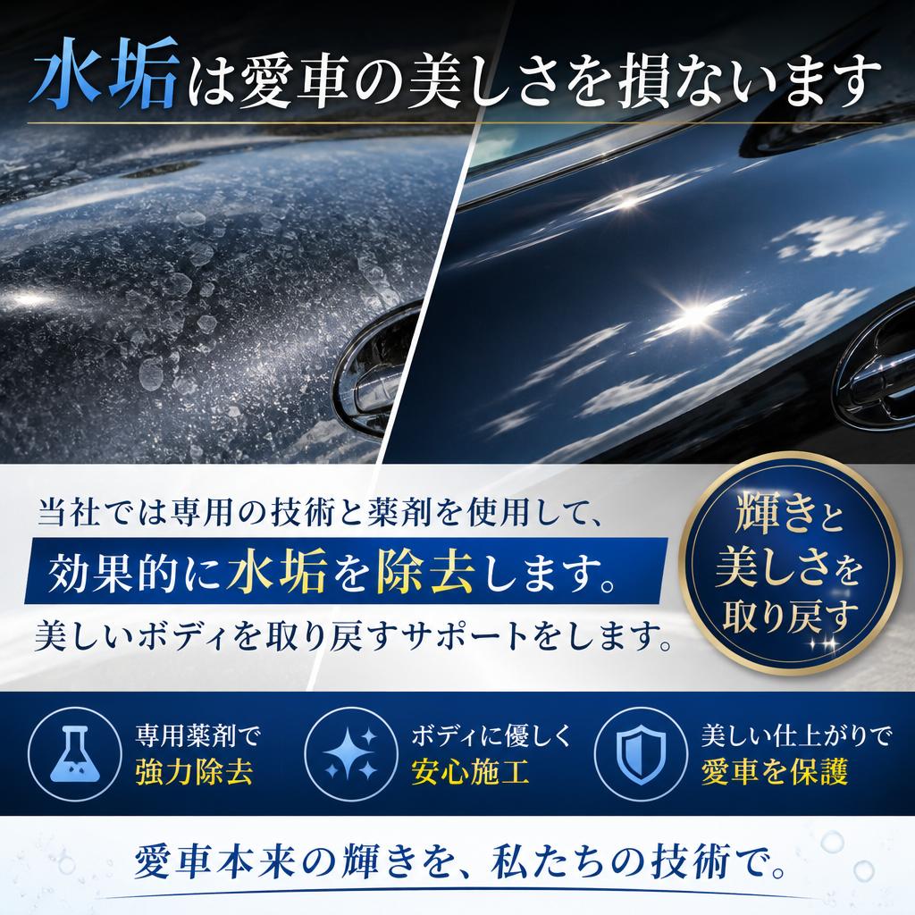 水垢除去で美しいボディを取り戻す