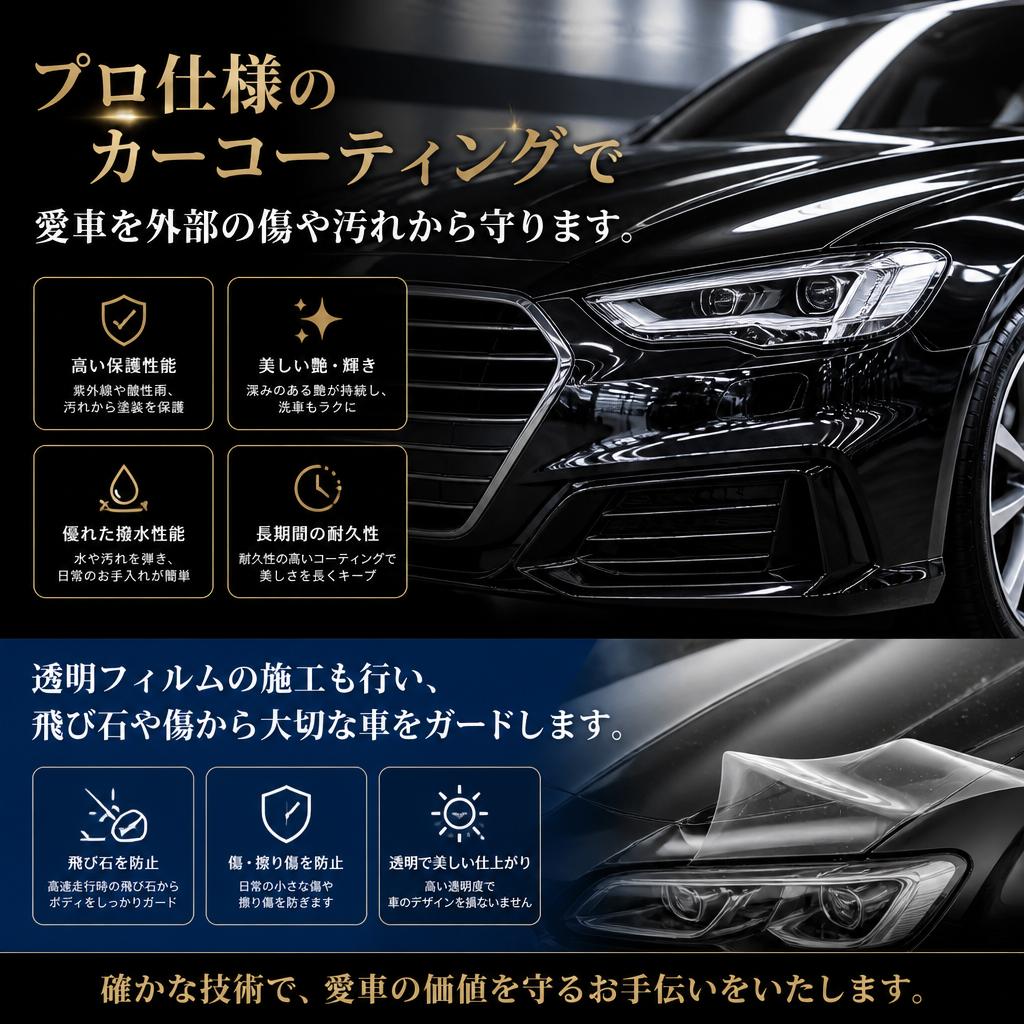 高性能カーコーティングでしっかり保護