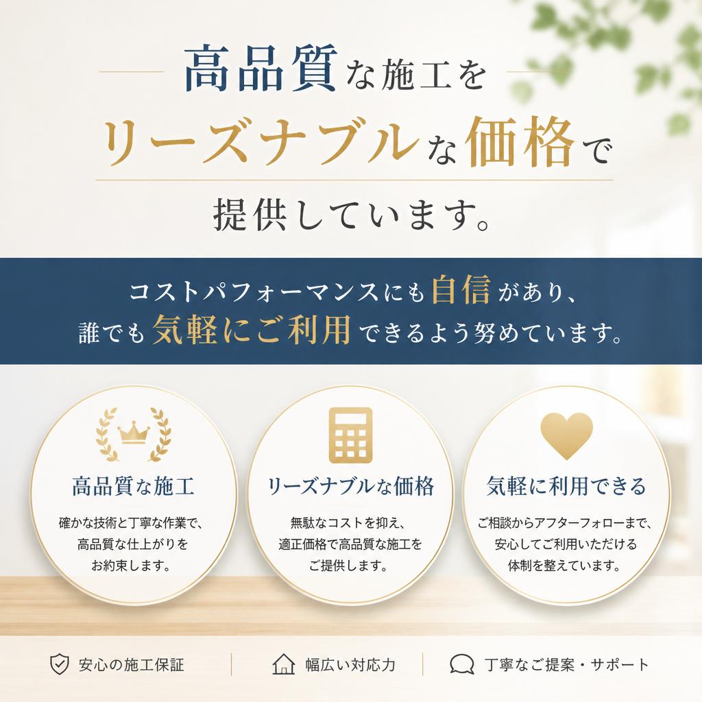 安価で高品質なサービス提供