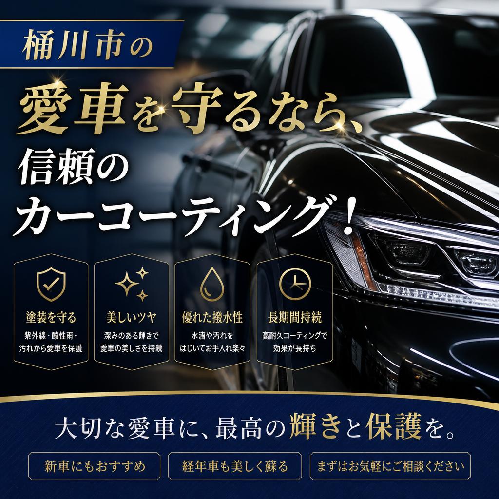 桶川市の愛車を守るなら、信頼のカーコーティング！